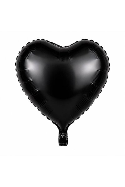 SİYAH KALPLİ FOLYO BALON 45 CM