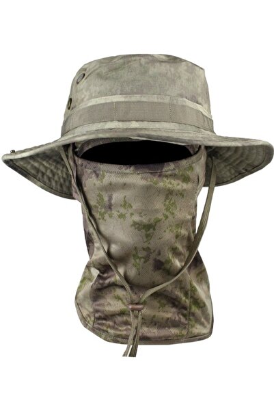 STARSTAR Men's camouflage sun hat with face mask mesh beach/hunting.