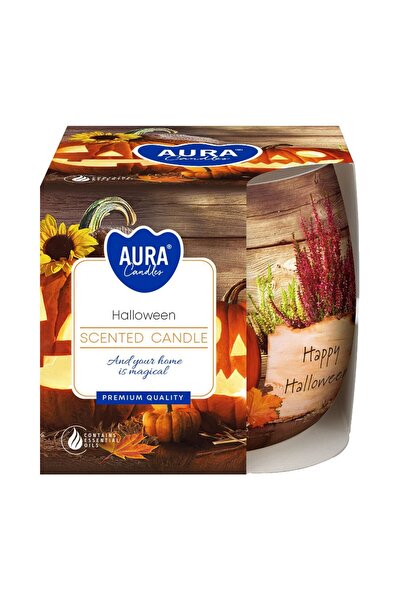 AURA Lumanare Parfumata in Pahar Imprimat, Halloween, Timp de Ardere 20 Ore,