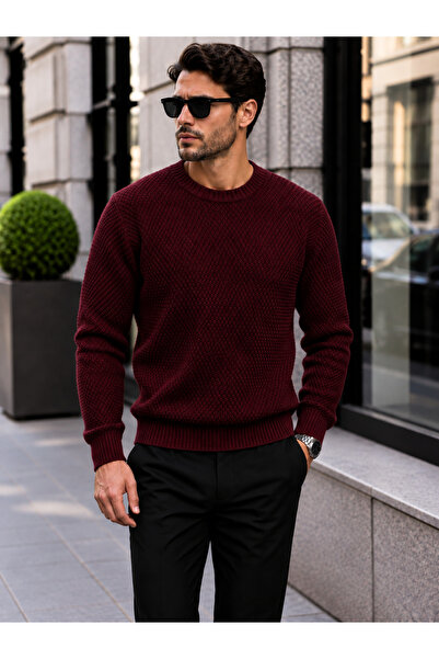 Generic Brand Men's Sports Brass Knit Detailed Sweater