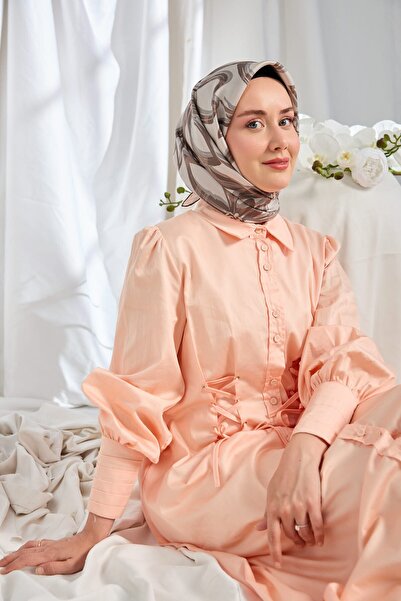 Silk Home Twill Silk Scarf Bloom Dark Gray