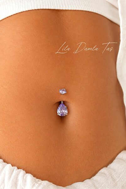 Sacce Scarves&Accessories Damla Taşlı 316L Çelik Göbek Piercing