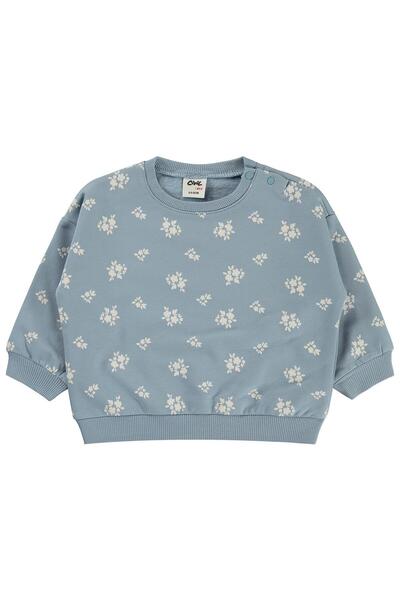 Civil Baby Floral Print Basic 6-18 Months Sweatshirt - Blue