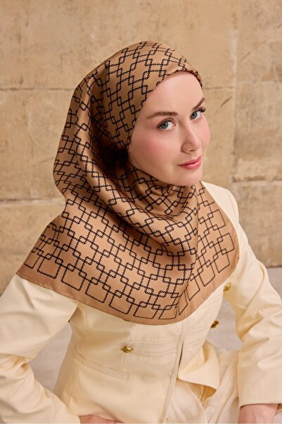 Silk Home Twill İpek Eşarp Zincir Altın Sarısı