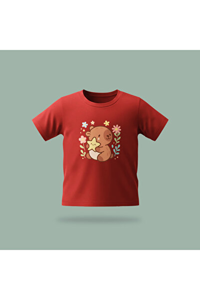 Erays Home Children's Capybara with Star Pattern Printed T-Shirt 100% Cotton ...