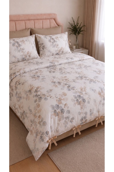 kesenegore 100% Cotton Double Eucalyptus Patterned Duvet Cover Set 220X200 cm...