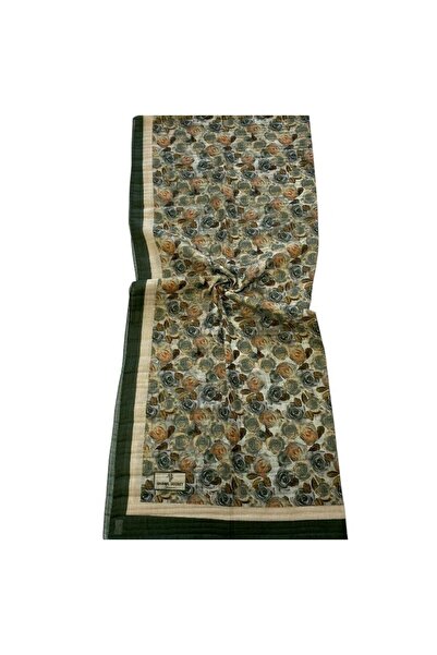 SHAWL SECRET شال جلامور بنمط الزهور باللون الأخضر 54266
