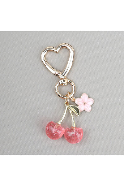 Choice1 1 Cherry Flower Pendant Keychain for Women Cute SBG Decoration Multif...