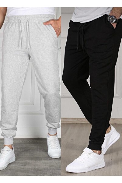 TORUK MAKTO Set de 2 pantaloni de trening unisex cu tiv cu nervuri Jogger, cu...