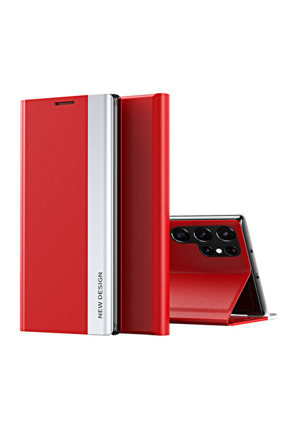 Choice27 Galaxy S22 Ultra 5G Red Leather Flip Wallet Phone Case For S26 Ultra...