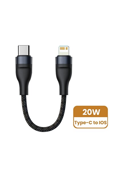 Choice3 C-L PD20w Black 66w Type-C Cable 25cm USB C to Type-C / Lightning Fas...