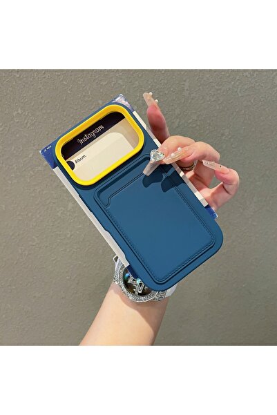 Choice iPhone17 Pro Max Dark Blue Luxury Push Card Slot Wallet Silicone Phone...