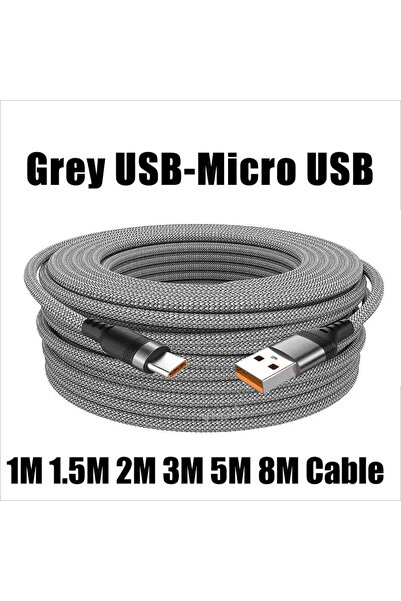 Choice5 2m Grey USB C 6A Super Fast Charger Cable Fast USB Type C Charging Da...