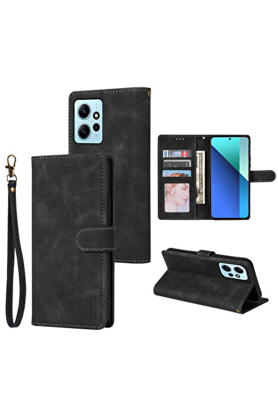 Choice4 Poco X8 Pro Black High-quality Wallet Skin-friendly With Card Slot Ma...