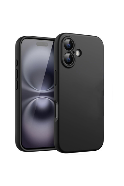 Choice35 غطاء هاتف آيفون 16 أسود مقاوم للصدمات من السيليكون والـ TPU لآيفون 1...