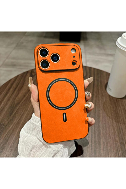 choice2 iPhone 15 Pro Max Orange Luxury Leather For Magsafe Shockproof Phone ...