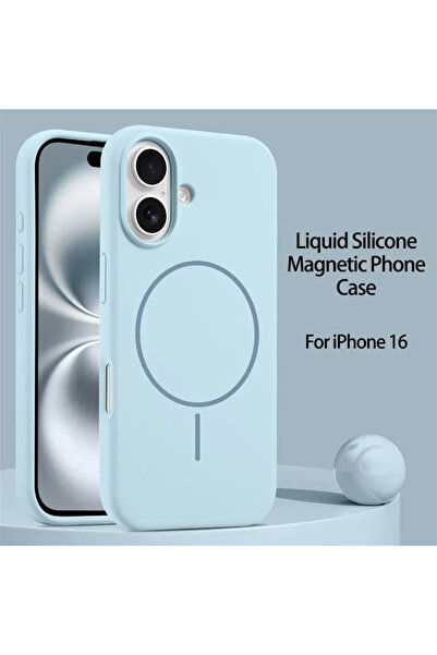 Choice43 iPhone 16 SKY BLUE Luxury Original Liquid Silicone For Magsafe Case ...