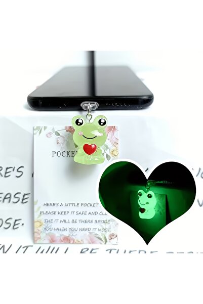 Choice1 For Type-C 1 Piece of Cute Luminous Green Frog Phone Dust Plug, Simpl...