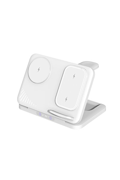 Choice1 VIKEFON WHITE 4 in 1 Dual Phone Wireless Charger Stand For iPhone 17~...