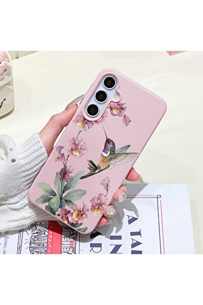 Choice7 Galaxy A35 5G Pink03 IM51 Hummingbird Flowers Lychee Phone Case For A...