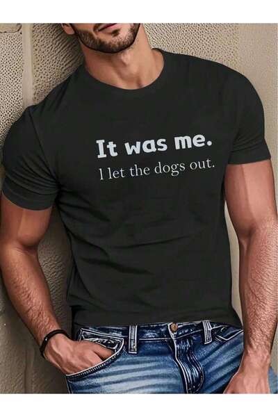 23ERVA Fun Graphic T-Shirt, I Let The Out Saying Tee, Men's Casual Short Slee...