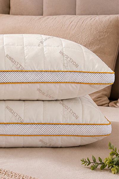 MonoHome 100% Merino 2-Piece Lamb Wool Pillow – Naturally Air-Conditioned Pre...