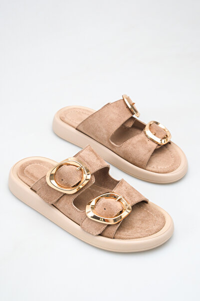Solo Bag Women's Suede Daily Double Striped Gold Buckle Detailed Stylish Flat...