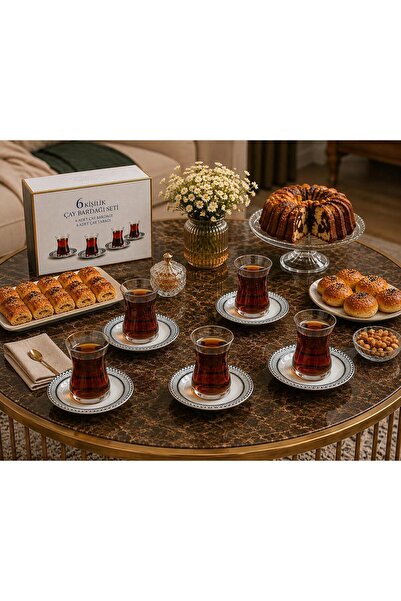 DİLAY HOME **Dilay Home 6-Person 12-Piece Tea Set – 6 Tea Cups & 6 Patterned ...