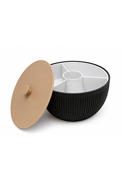 Yapı3D 3 Pieces 4-Compartment Snack Bowl with Lid |   Multi-Purpose Serving a...