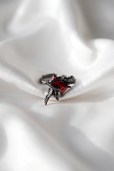 Elifsu Jewelry Gothic Ring Zircon Stone Ring Vintage Raven Figured Adjustable...