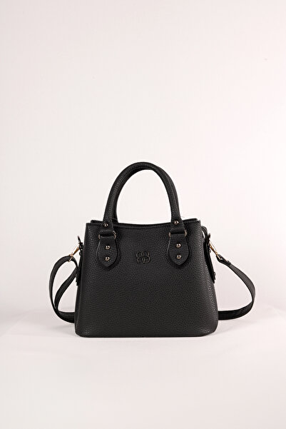 BagMolly Women's Long Strap Shoulder and Hand Bag Black Leather Patterned