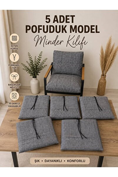 HouseART 5 Adet , Pofuduk Model , Minder Kılıfı ,Koruyucu Kılıf , Bahçe,Balko...