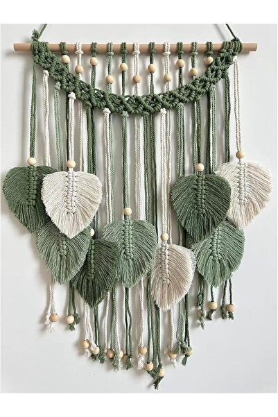 GENERAL Macrame Wall Hanging Leaves Boho Leaves Macrame Woven Tapestry Chic H...
