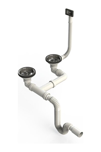 donau Çöpmak Çiftli Küvet Taşmalı Evye Sifonu Flex Gövde Ø 40-50 mm 351-310