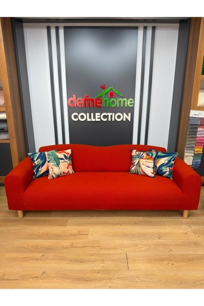 Defne Home Premium Vera Kumaş 3 Kişilik 1 Adet Koltuk Örtüsü VERA-11 (Kiremit)