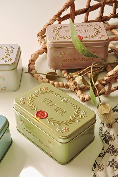 Nova Crafts Vintage Mini Metal Box Organizer Green / Jewelry Box