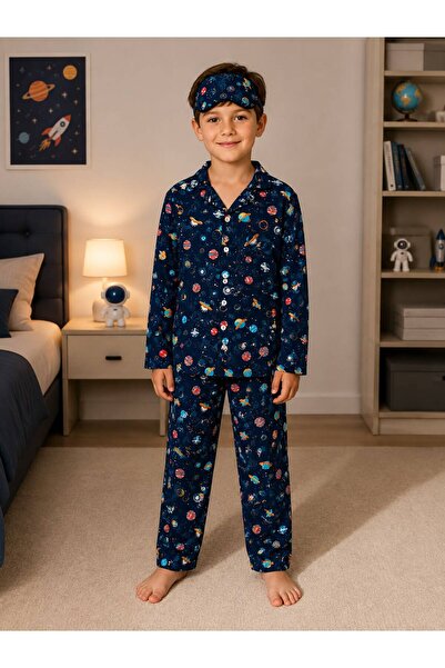 Fil Kids Pijamale de iarnă pentru băieți, din țesătură din bumbac și piele în...