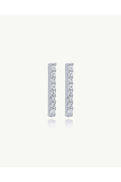 Stemma Jewelry Cercei Crystal Zirconia Bar din Argint 925, cu Zirconiu, Placa...