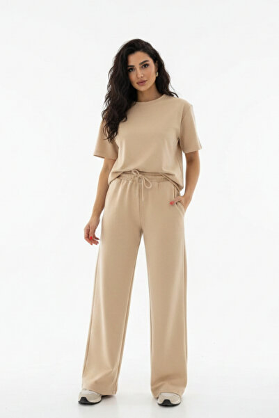 Runades Women's Basic Short Sleeve Relaxed Fit Summer Set