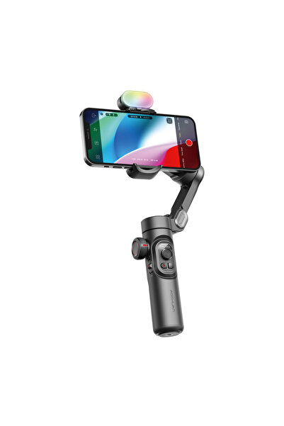 AOCHUAN Gimbal inteligent XE cu 3 axe pentru smartphone, cu lumină RGB în 7 c...