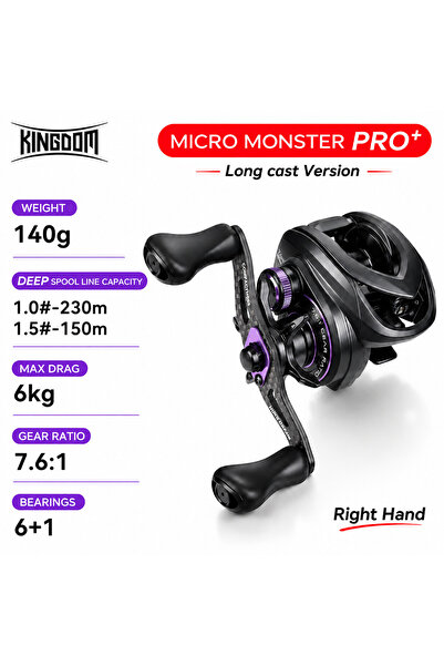 Choice9 KINGDOM Long-cast Right Hand Kingdom Micro Monster Pro Baitcasting Fi...