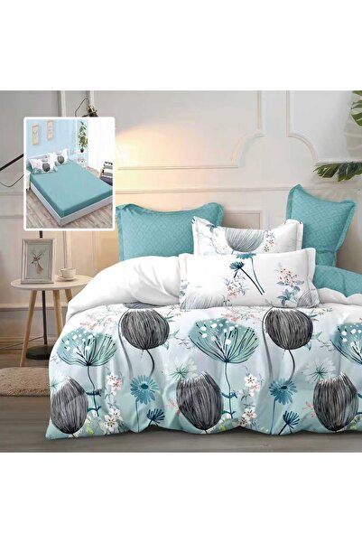 TextiLici Lenjerie de pat, 6 piese, Cozy bed, cearceaf de pat cu elastic univ...
