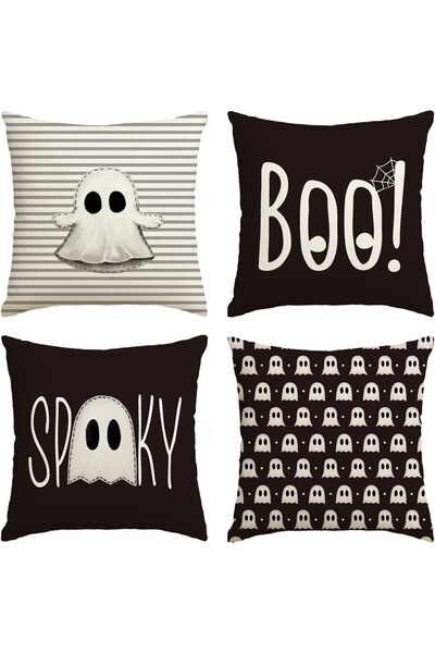 OtherMax Set de 4 fețe de pernă decorative pentru Halloween 50x50 cm Multicol...