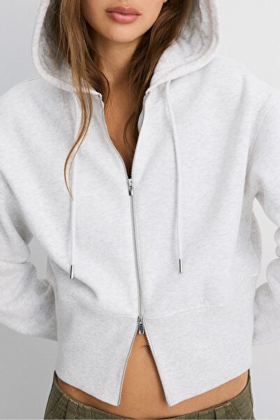 Stradivarius Kapüşonlu fermuarlı sweatshirt