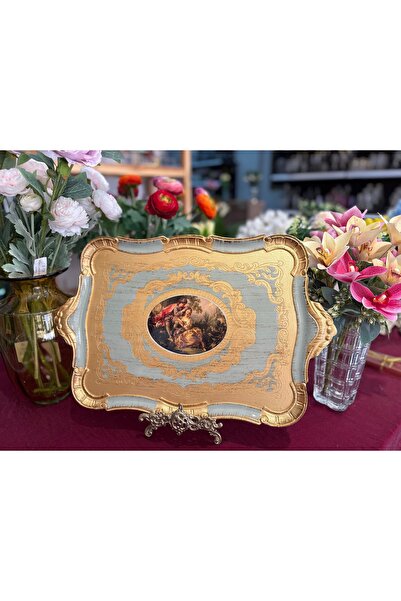 Fiorenza Brand Handcrafted Hand Painted Rosewood Tray 54 cm