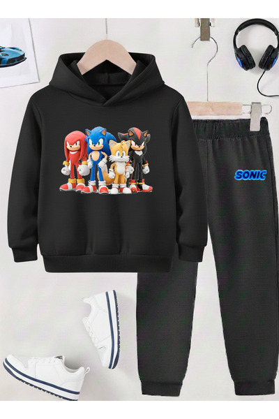 STİL-X Sonic Printed Children's Tracksuit, Shardon Soft Fabric, Unisex