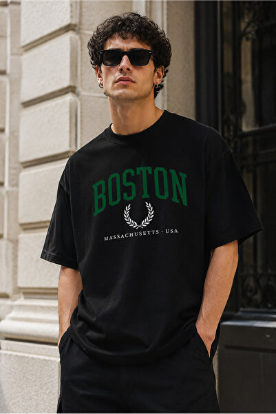 Moda Minimo Unisex Μαύρο Oversize T-shirt με κοντό μανίκι, καλοκαιρινό χτενισ...