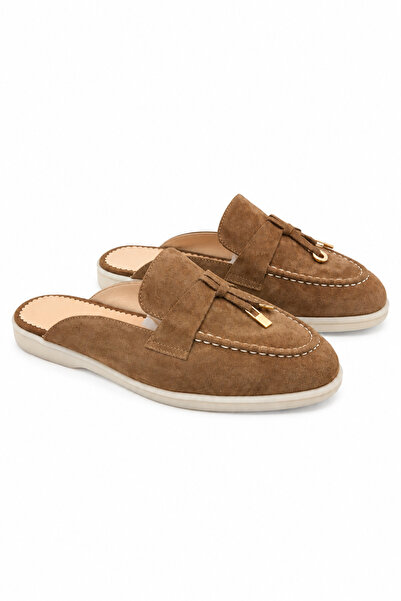 a ayak&kabım official Liora Tobacco Tan Genuine Leather Suede Women's Loafer ...