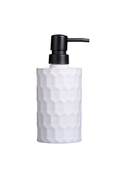Zâna Casei White Plastic Dispenser with Cellular Pattern for Liquid Soap 410ml