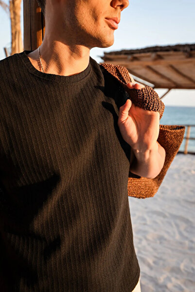 no7man Velum Black Knitwear Men's Undershirt